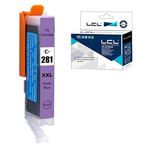 LCL Compatible Ink Cartridge Replacement for Canon CLI-281 CLI-281XL CLI-281XXL PIXMA TS8120 TS9120 TS8220 TS8320 TS8322 TS9100 TS9120 TS8100 TS8200 TS8300 Printers (1-Pack Photo Blue)