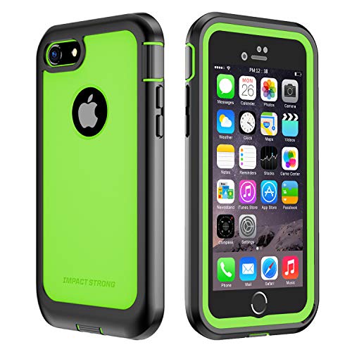 ImpactStrong iPhone 7/8 Case, Ultra Protective Case with Built-in Clear Screen Protector Full Body Cover for iPhone 7 2016 /iPhone 8 2017 (Lime Green)