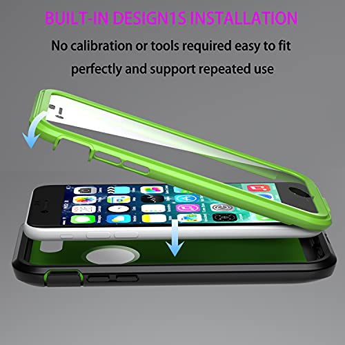 ImpactStrong iPhone 7/8 Case, Ultra Protective Case with Built-in Clear Screen Protector Full Body Cover for iPhone 7 2016 /iPhone 8 2017 (Lime Green)