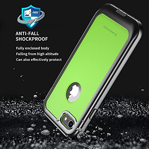 ImpactStrong iPhone 7/8 Case, Ultra Protective Case with Built-in Clear Screen Protector Full Body Cover for iPhone 7 2016 /iPhone 8 2017 (Lime Green)