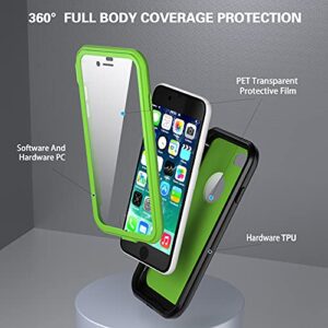 ImpactStrong iPhone 7/8 Case, Ultra Protective Case with Built-in Clear Screen Protector Full Body Cover for iPhone 7 2016 /iPhone 8 2017 (Lime Green)