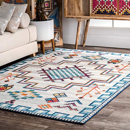 nuLOOM Richelle Tribal Medallion Area Rug, 5' x 7' 5", Blue