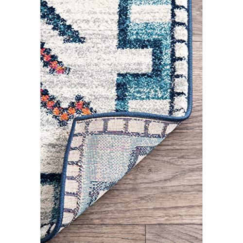 nuLOOM Richelle Tribal Medallion Area Rug, 5' x 7' 5", Blue