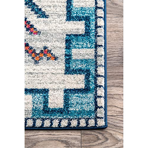 nuLOOM Richelle Tribal Medallion Area Rug, 5' x 7' 5", Blue