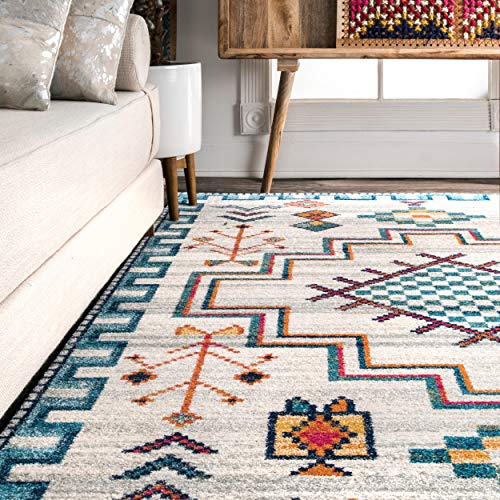 nuLOOM Richelle Tribal Medallion Area Rug, 5' x 7' 5", Blue