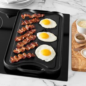 Amazon Basics Pre-Seasoned Cast Iron Reversible Rectangular Grill/Griddle, Black, 20 x 10.39 x 0.98 inch