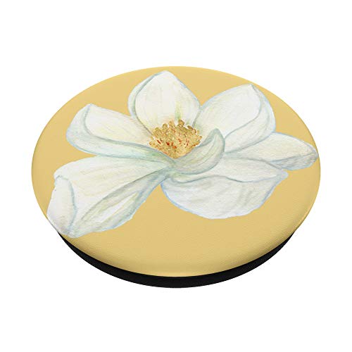 Magnolia Watercolor, Cream & Golden Yellow for Women Teens PopSockets PopGrip: Swappable Grip for Phones & Tablets
