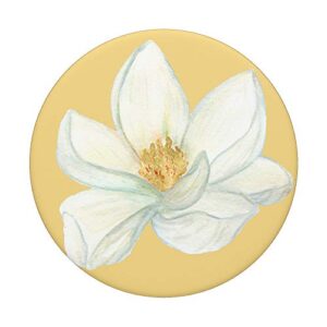 Magnolia Watercolor, Cream & Golden Yellow for Women Teens PopSockets PopGrip: Swappable Grip for Phones & Tablets