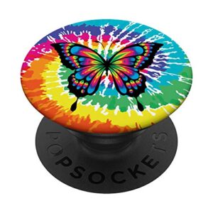 rainbow butterfly gift for women girls teens tie dye popsockets popgrip: swappable grip for phones & tablets