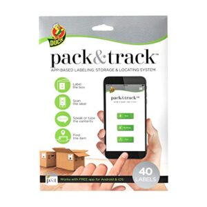 duck pack & track scannable storage labels, white, 40 count