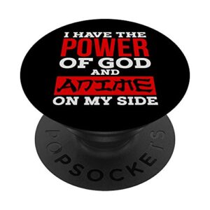 funny power of god and anime japanese gift popsockets popgrip: swappable grip for phones & tablets
