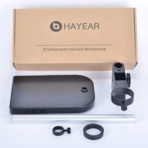 HAYEAR Lab Bracket Industry Stereo Digital Microscope Platform Camera Table Stand 50mm and 40mm Dual Ring Holder Gear