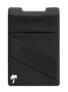 lifestyle designs the stickywallet – premium spandex stick-on phone wallet card holder for any case – unique double pocket design + finger strap (1 pack)