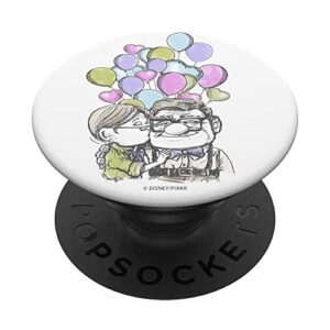 disney pixar up carl ellie kiss with balloons popsockets popgrip: swappable grip for phones & tablets