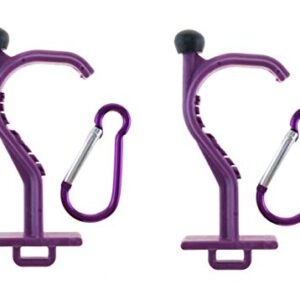 Kooty Key Germ Utility Hook Tool- Avoid Touching Bacteria Ridden Surfaces- Carabiner Included (Colors May Vary) (2 Pack, Purple)