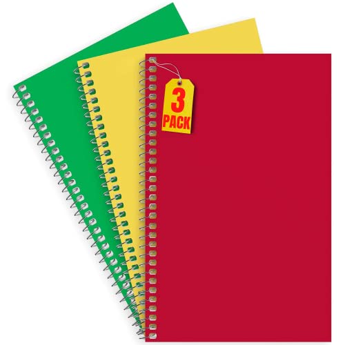 1InTheOffice 1-Subject Wirebound Notebook, College Ruled, 80 Sheets, Spiral Notebook 5x7, 7 3/4" x 5", 3/Pk