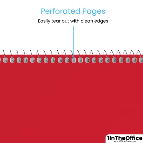 1InTheOffice 1-Subject Wirebound Notebook, College Ruled, 80 Sheets, Spiral Notebook 5x7, 7 3/4" x 5", 3/Pk