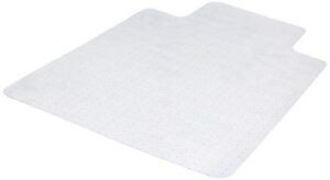 amazon basics polycarbonate office chair mat with lip for low to medium pile carpet, ‎rectangular, clear, 47" x 35"