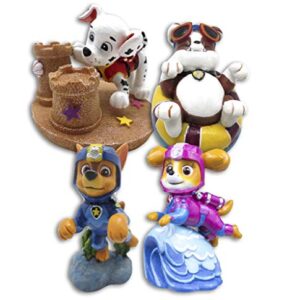 Penn-Plax Paw Patrol Aquarium Ornament Bundle – Includes Chase, Marshall, Rubble, and Skye – 4 Pieces – Mini