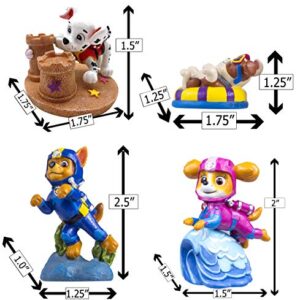 Penn-Plax Paw Patrol Aquarium Ornament Bundle – Includes Chase, Marshall, Rubble, and Skye – 4 Pieces – Mini