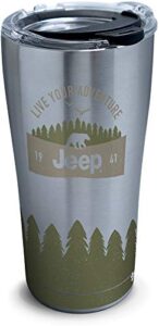 tervis jeep live your adventure triple walled insulated tumbler travel cup keeps drinks cold & hot, 20oz legacy, stainless steel