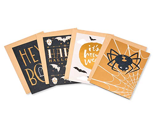 American Greetings Mini Halloween Cards Bundle, Halloween, Spider, Hey Boo (4-Count)