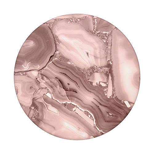 Pink-Marble-Effect - Rose-Gold-Effect-Marbled-Design PopSockets PopGrip: Swappable Grip for Phones & Tablets