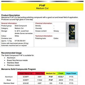 Menzerna P14F Medium Cut Rouge Bar Universal Polishing Paste For All Metals