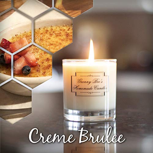 Granny Bee Creme Brulee Scented Candle - Sweet Vanilla Candle With Salted Caramel - Handmade Natural Soy Jar Candle Hand Poured in USA for Aromatherapy and Stress Relief - No Lead Wick, 11 Ounce