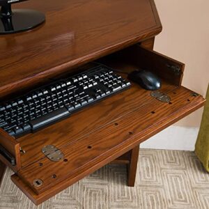 Leick Home Riley Holliday Computer Desk with Dropfront Keyboard Drawer, Medium, Distressed Rustic Autumn