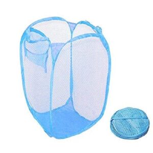 laundry bag pop up mesh washing foldable laundry basket bag bin hamper storage - light blue soundsbeauty