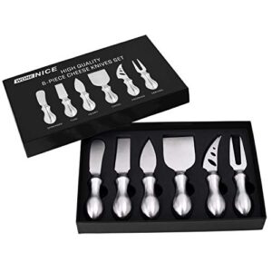 WoneNice Premium 6-Piece Cheese Knives Set - Complete Stainless Steel Cheese Knife Collection, Gifts for Mother's Day/Birthday/Parties/Wedding/Bridal Shower/Housewarming/Thanksgiving/Christmas