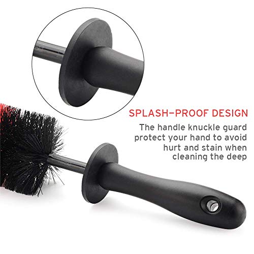 Fitosy Wheel Rim Brush, Soft Bristle Long Master Car Wheel Brush Rim Tire Detailing Brush Car Washing Brush for Wheels Rims Exhaust Tips Vehicle Engine Motorcycles,No Scratches (Wheel)