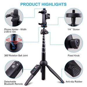 Phone Tripod, LATZZ 40 Inch iPhone Stand, Tripod for iPhone with Wireless Remote Control, Tripod for The iPhone 14/13/12/11 Pro/Xs MAX/XR/X/8/7P/Galaxy Note 20/S21/S20/S10, More