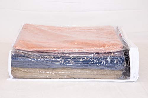 Clear Vinyl Zippered Storage Bags 11 x 15 x 4 Inch Set of 5