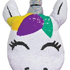 iscream Sweet Unicorn 7.5" x 9.5" Reversible Sequin Soft Fleece Back Mini Pillow