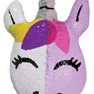 iscream Sweet Unicorn 7.5" x 9.5" Reversible Sequin Soft Fleece Back Mini Pillow