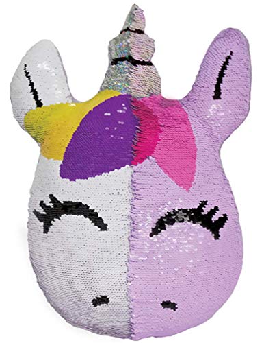 iscream Sweet Unicorn 7.5" x 9.5" Reversible Sequin Soft Fleece Back Mini Pillow
