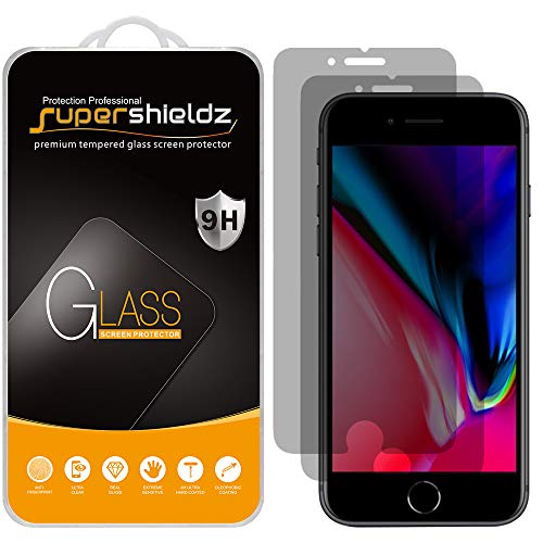 (2 Pack) Supershieldz Designed for iPhone SE (2022, 3rd Gen) / iPhone SE (2020, 2nd Generation) / iPhone 8 / iPhone 7 (4.7 inch) (Privacy) Anti Spy Tempered Glass Screen Protector, 0.33mm, Anti Scratch, Bubble Free