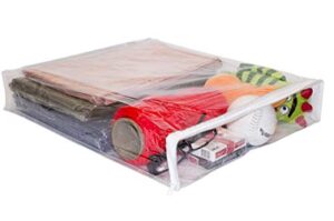 clear vinyl zippered storage bags 15 x 18 x 3 inch 10-pack