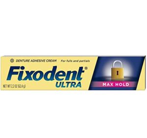 fixodent ultra max hold dental adhesive, 2.2 oz (pack of 7)