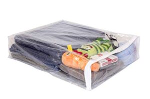 clear vinyl zippered storage bags 15 x 18 x 4 inch 5-pack