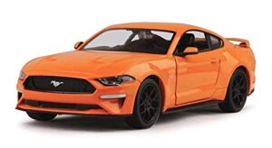 2018 ford mustang gt 5.0 orange with black wheels 1/24 diecast model car by motormax 79352or