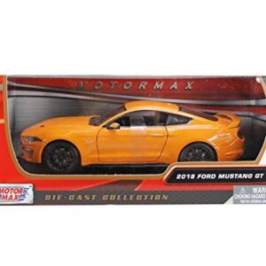 2018 Ford Mustang GT 5.0 Orange with Black Wheels 1/24 Diecast Model Car by Motormax 79352or