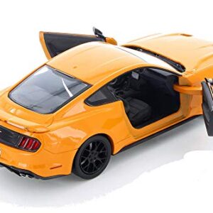 2018 Ford Mustang GT 5.0 Orange with Black Wheels 1/24 Diecast Model Car by Motormax 79352or