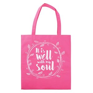 well with my soul reusable shopping bag in pink