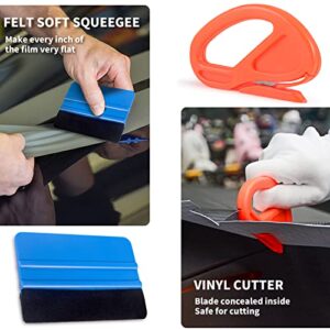 Auto Window Tint Film Tool Kits Include Vinyl Wrap Felt Squeegees with Spare Fabric Felts, Micro Squeegees, Vinyl Graphic Magnet Holders, Gloves, Cutter Knife, Utility Knife and Blades