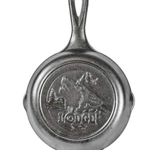 Lodge Wildlife Series-6.5" Cast Iron Skillet with Wolf Scene, Black