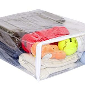 Clear Vinyl Zippered Storage Bags 15 x 18 x 6 Inch 10-Pack