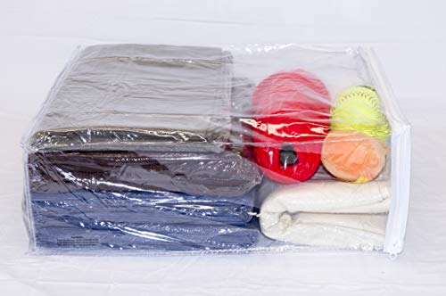 Clear Vinyl Zippered Storage Bags 15 x 18 x 6 Inch 10-Pack